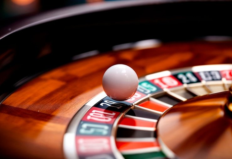 Casino Hold'em live dealer table on mpochas showing two player cards, three community cards, and betting interface